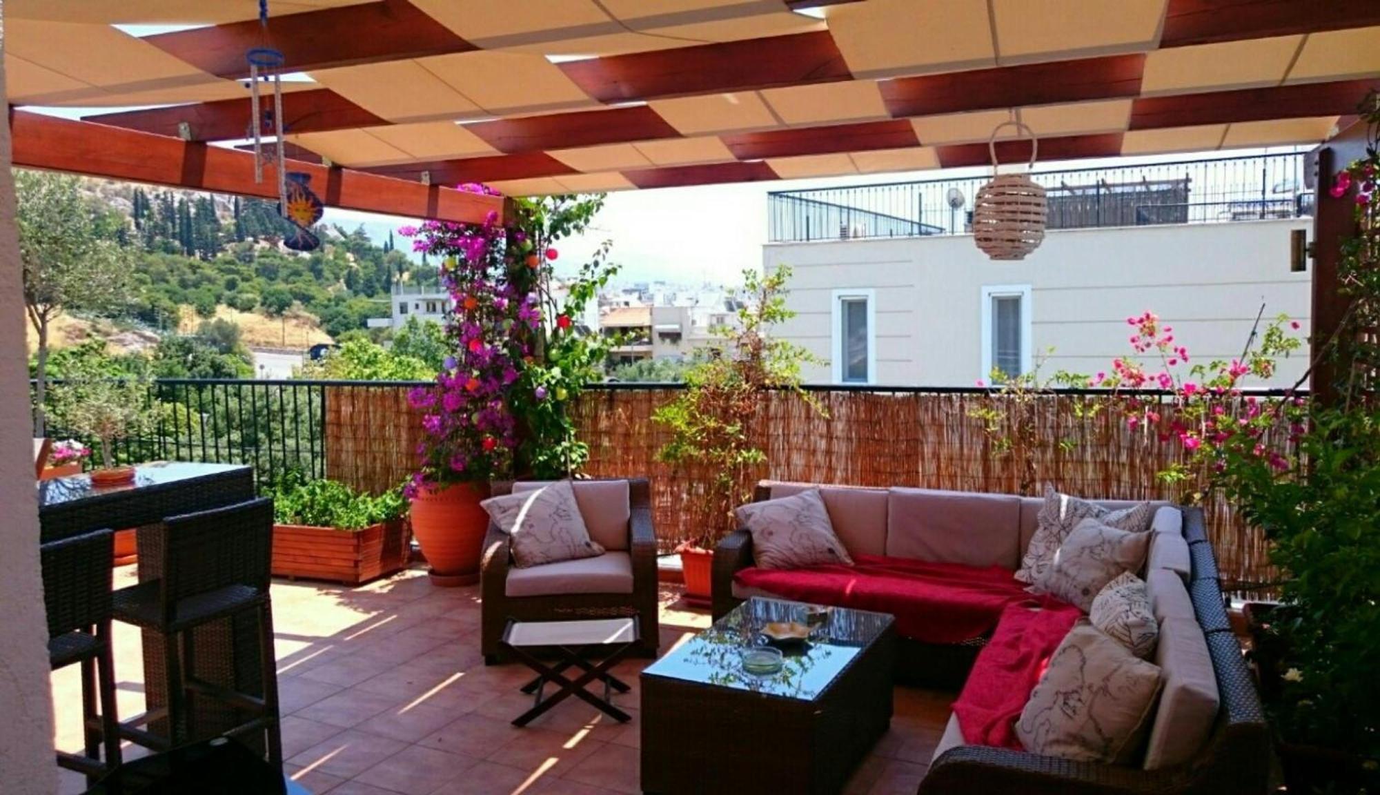 Cozy Apartment In Acropolis With Roof Garden Aten Exteriör bild